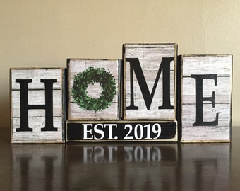 Farmhouse decor, Rustic decor, boxwood wreath, Home Decor, farmhouse mantel decor, personalized, housewarming gift, Mother&#39;s Day gift, home