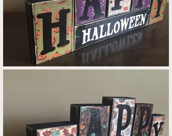 REVERSIBLE! Wood Happy Fall Y'all sign, Happy Halloween sign, fall decor, thanksgiving decor,  thanksgiving sign, fall sign, fall blocks