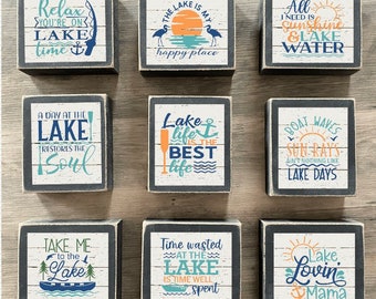 Lake Decor, Lake Tiered tray decor, lake  signs, Summer decor, lake house decor, lake is my happy place,lake life is the best life, sunshine