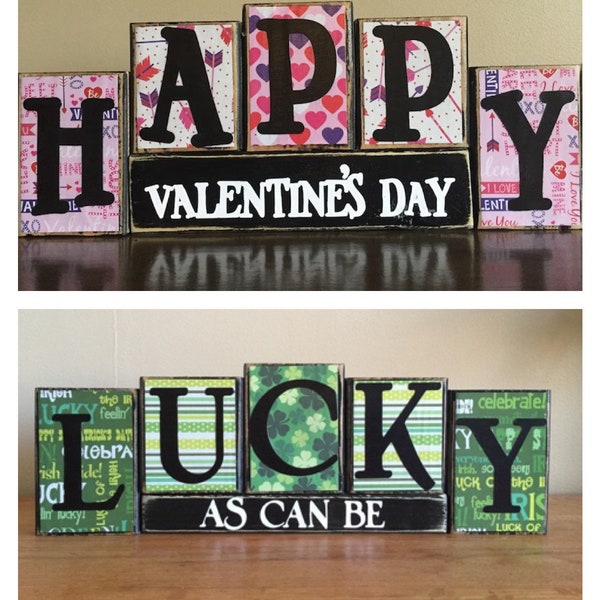 REVERSIBLE!!  Valentines Day decor, St Patrick’s Day, Wood Valentines sign, St. Patrick’s sign, Valentine's Day gift, lucky as can be