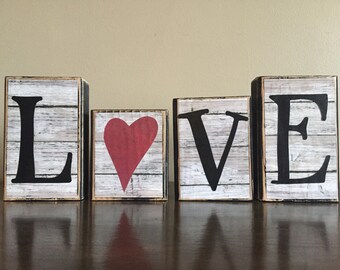 Valentine's Day decor, Farmhouse decor, Valentine's decor, Wood LOVE Blocks, Valentines day Blocks, wood valentines sign, Home Decor