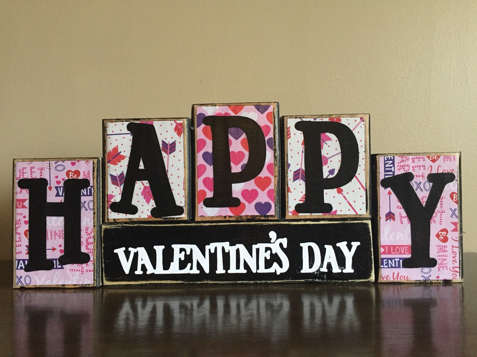 Valentine's Day Decor Wood Happy Valentines Day Sign - Etsy