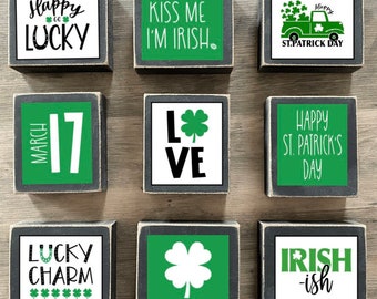 St. Patrick’s Day Decor, St. Patrick’s day Tiered tray decor, mini St. Patrick’s day signs, St. Patrick’s Blocks, March 17, Lucky, Irish