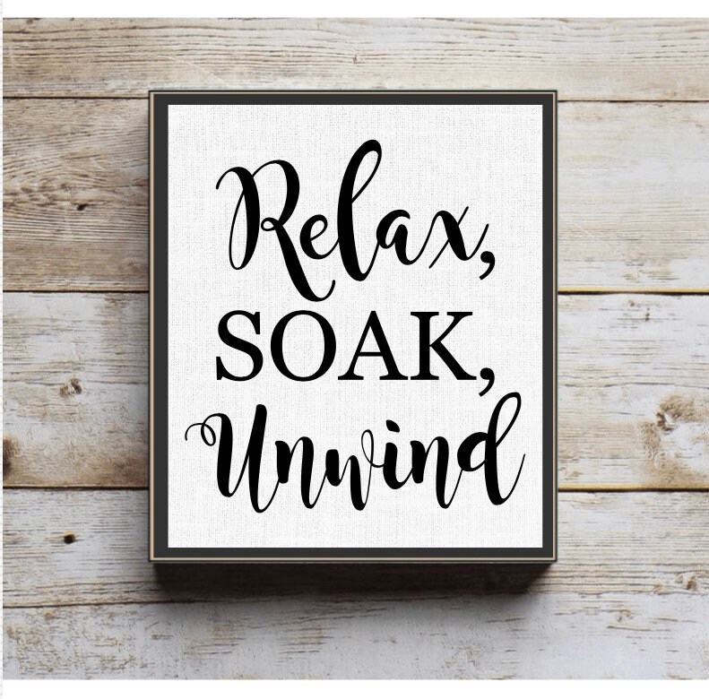 Relax, soak, unwind sign, Bathroom Decor, Bathroom Tiered tray decor, mini Bathroom signs, Wood Blocks, bathroom decoration, wood block