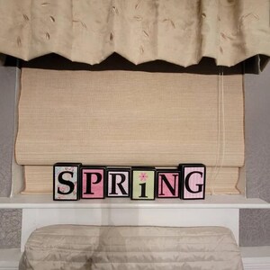 Wood Spring Blocks, Reversible Sign, Spring Decor, Spring Decoration ...