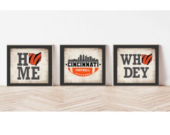 Cincinnati bengals decor, Fall decor, football sign, Tiered tray decor, mini signs, who dey football decor, bengals  sign, joe burrow, ohio