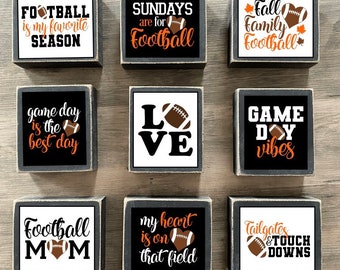 Football decor, Fall decor, football sign, Tiered tray decor, mini sign, game day vibes, fall family football, football mom, Sunday, bengals