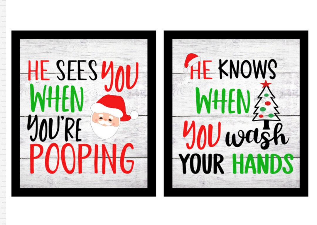 Funny Christmas Bathroom Decor, Christmas Tiered Tray Decor, Mini