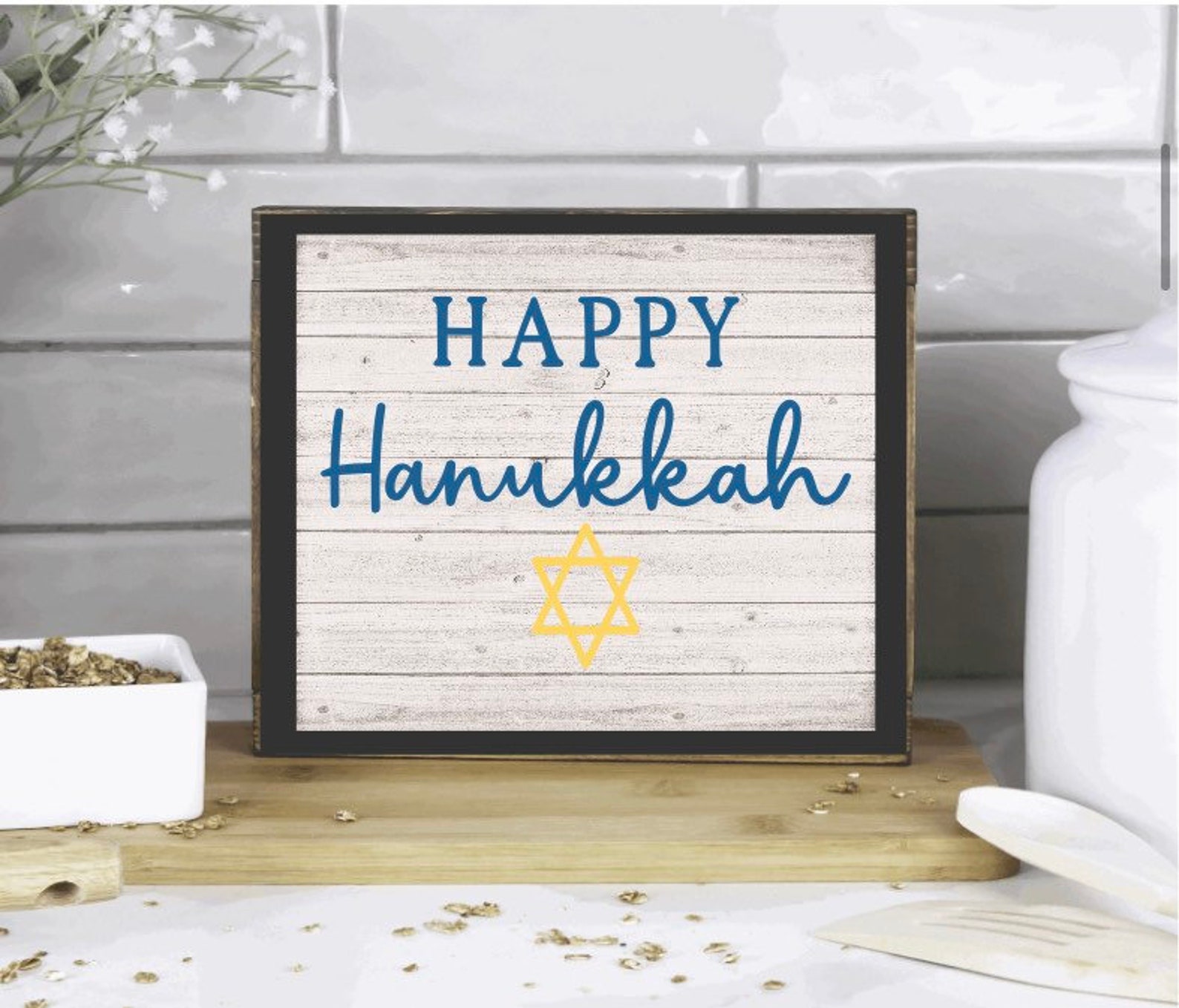 Hanukkah Decor Hanukkah Tiered Tray Decor Mini Hanukkah Etsy