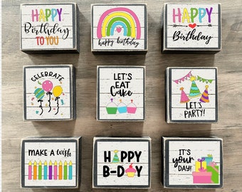HAPPY BIRTHDAY Signs, Kid's Birthday Party, Home Decor, Birthday decoration, birthday decor, birthday tiered tray decor, birthday candles
