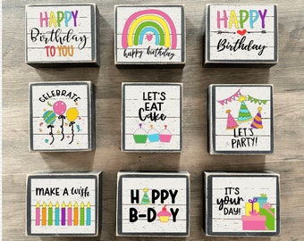 HAPPY BIRTHDAY Signs, Kid&#39;s Birthday Party, Home Decor, Birthday decoration, birthday decor, birthday tiered tray decor, birthday candles