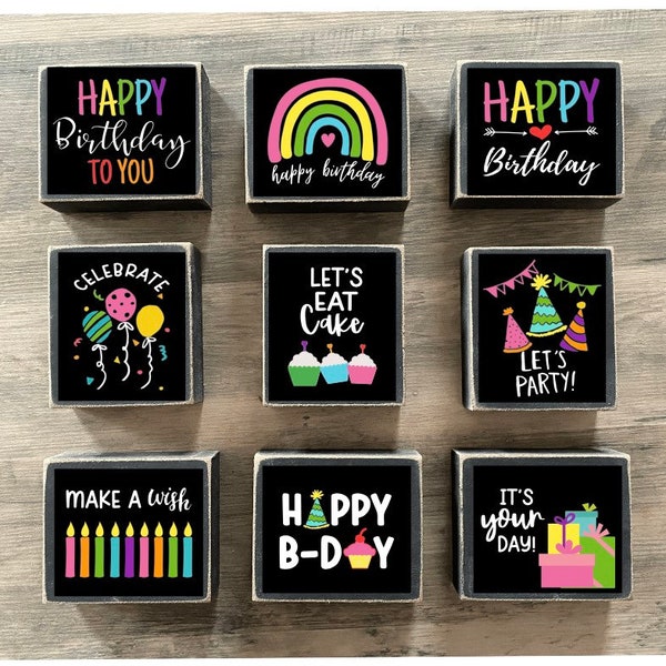 HAPPY BIRTHDAY Signs, Kid's Birthday Party, Home Decor, Birthday decoration, birthday decor, birthday tiered tray decor, birthday candles