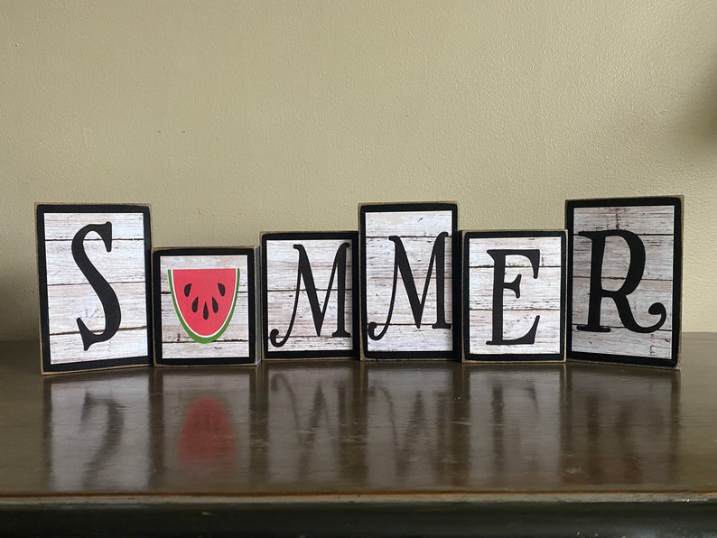 Wood Spring Blocks Reversible Sign Spring Decor Spring | Etsy