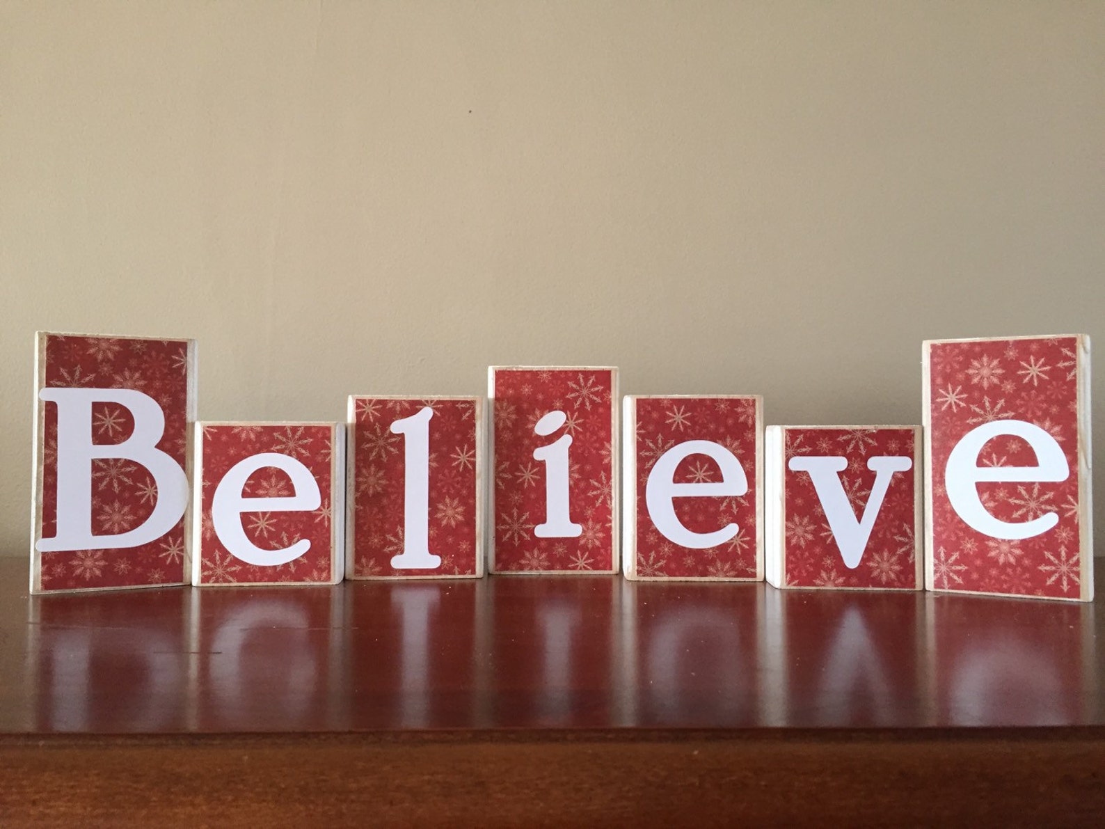 Wood Believe Block Set / Wood Believe Sign / Home Decor / Etsy