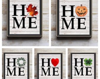 Reversible home sign, Farmhouse decor, fall decor, Halloween decor, mantel decor, reversible fall, reversible Halloween, leaf, Jacko lantern