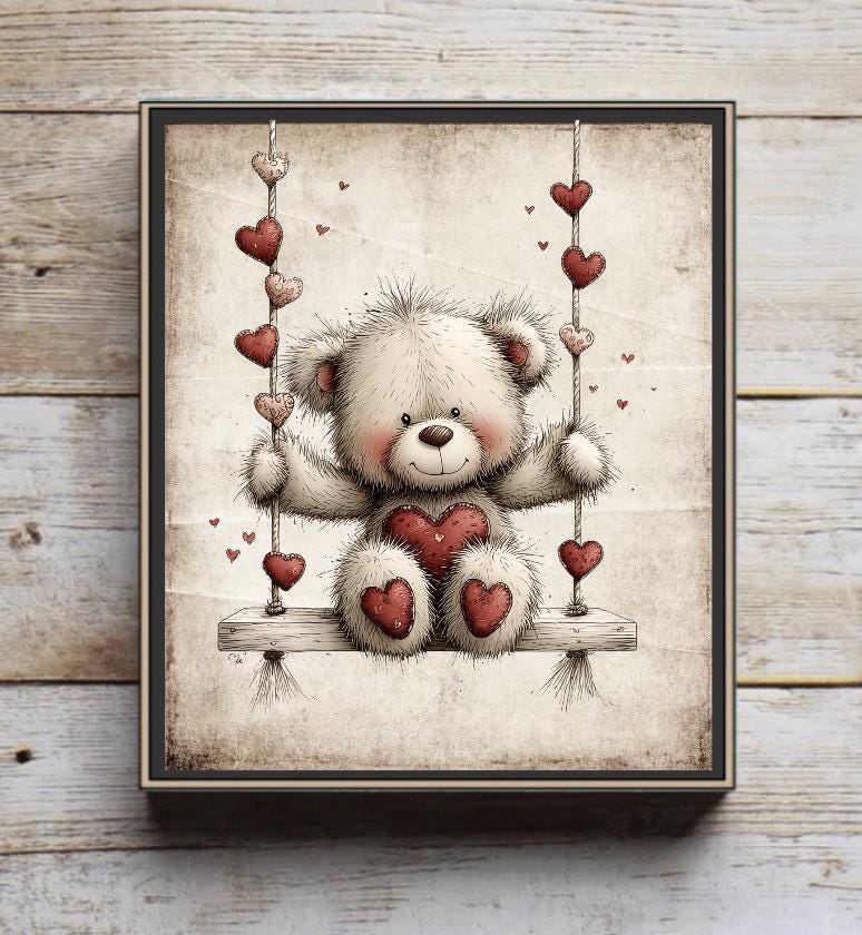Teddy Bear Postcards - Etsy