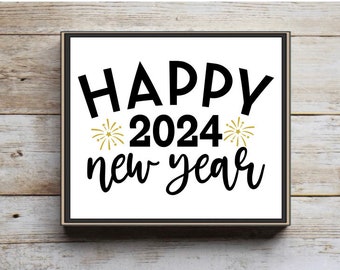 New Years decor, happy New Year’s Day, New Year tiered tray decor, mini new year signs, New Year’s Eve decor, mini block sign, 2023