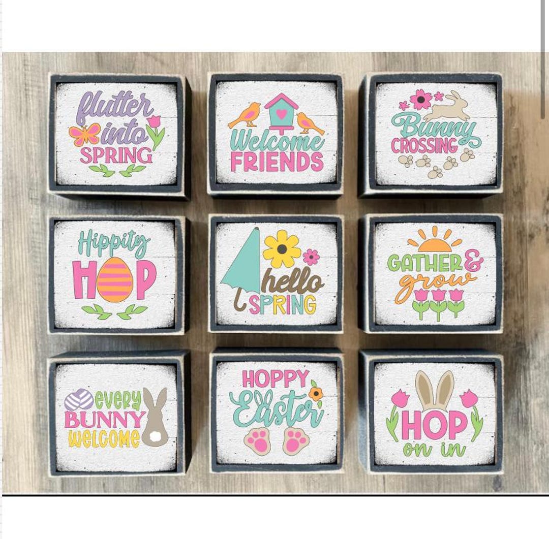 Hello Spring Block Decor Spring Decor, Spring Tiered Tray Decor, Mini Spring Signs, Easter Decor ...