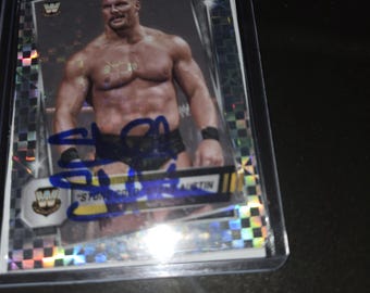 Tarjeta autografiada de Stone Cold Steve Austin