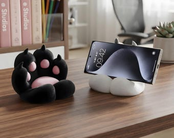 Cat Paw Phone Stand, Cute Desk Accessory, Kawaii Phone Holder, Animal Paw Design