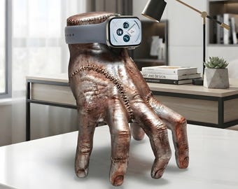 Gruseliger Hand Smartwatch Ständer, Horror Skulptur Schreibtisch Organizer, Gothic Home Decor, Resin Art