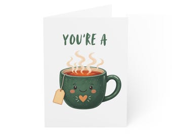 Kawaii Tea Cup Greeting Card