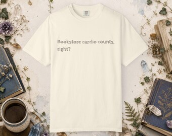 Bookstore Cardio Counts, Right? Bookish T-Shirt | Funny Reader Tee | Book Lover Gift