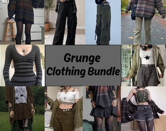 Grunge Clothing Bundle | Curated Aesthetic Style | Personalized Outfit Gift for Her | Edgy Distressed 90s Alt Pieces