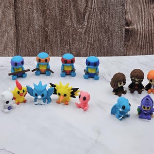 Harry Potter | TMNT Squirtle | Kanto Legends Mew Mewtwo | Pop Culture Chibis | 3D Printed Cartoon | Adorable Collectible |