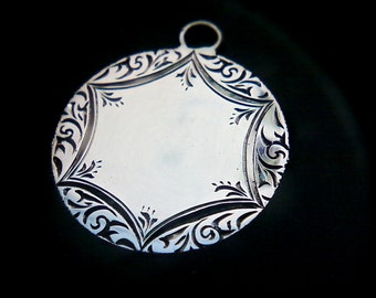 Personalized Necklace Silver coin pendant eco friendly jewelry.