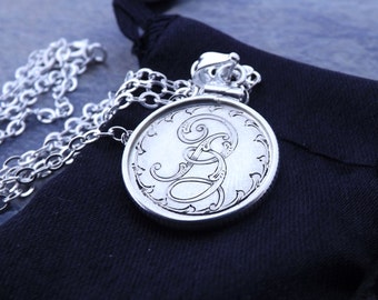 Lorraine Monogram Personalized Newly Hand Engraved Love Token on Silver coin
