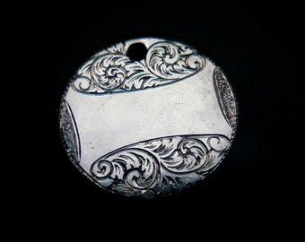 personalized newly hand engraved love token on silver coin