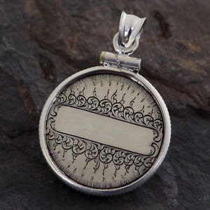 English fine scroll hand engraved love token silver coin