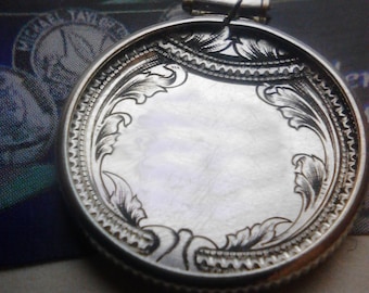 Ornate Personalized Silver Love Token Newly Hand Engraved Dime Size Silver Coin