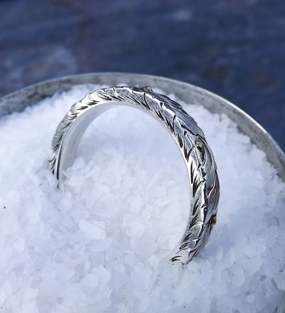 Sterling Silver Hand Engraved Ring main image 0