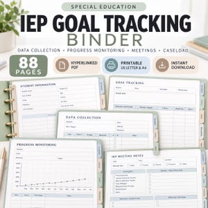 Pärm för IEP-måluppföljning | Datainsamlingsblad för specialpedagogik | PDF-uppföljning av framsteg för lärare