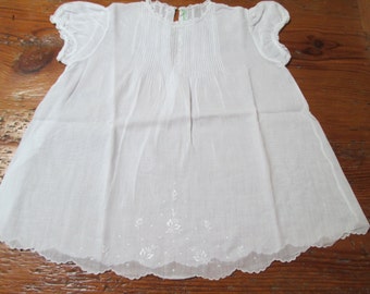 vintage baby clothes 1940s cotton baby lace dress shabby chic baby dress cottage baby white baby cotton handmade dress