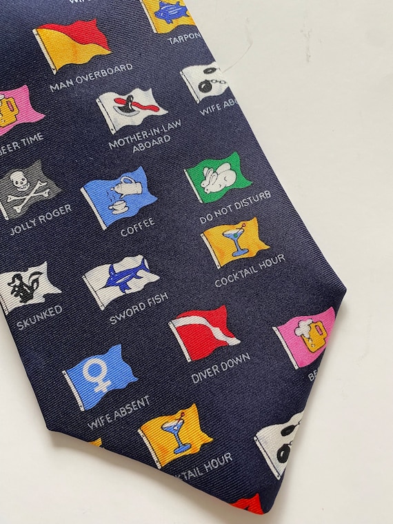 Fun Boating flags necktie, NOS fun flags sailing … - image 2