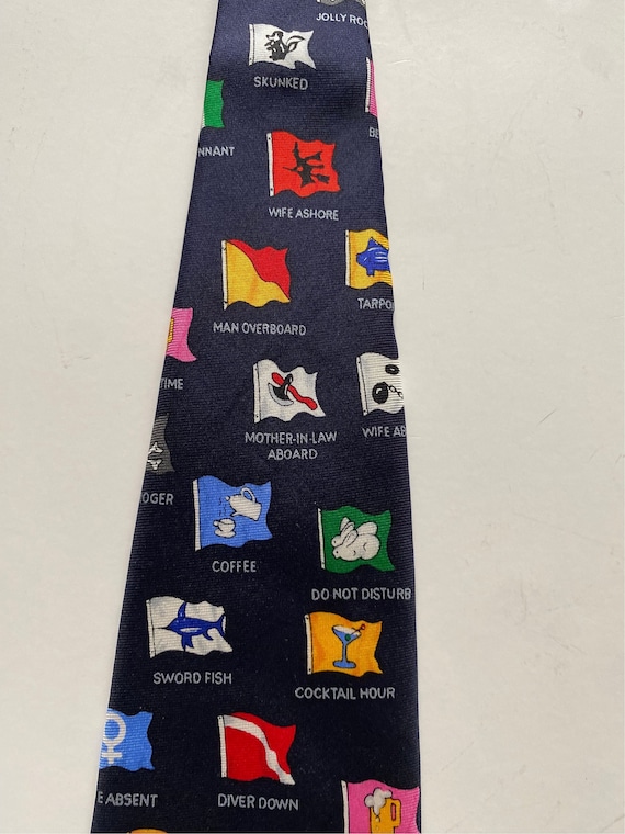 Fun Boating flags necktie, NOS fun flags sailing … - image 5