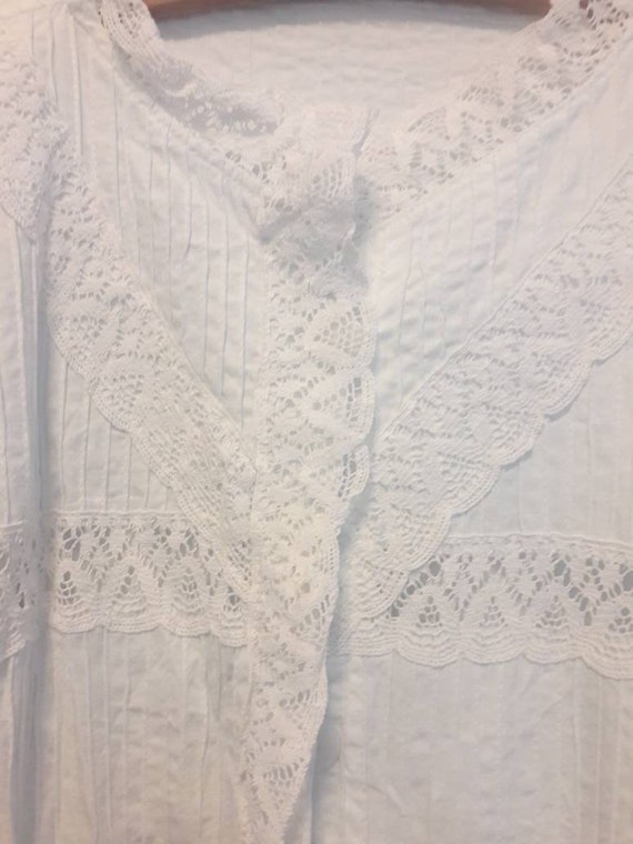 Vintage 60s white lace boho  blouse,white lace be… - image 7