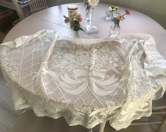 vintage gorgeous white lace ribbons and bows valance,shabby chic lace delicate curtain,vintage valance,gorgeous lace cafe valance