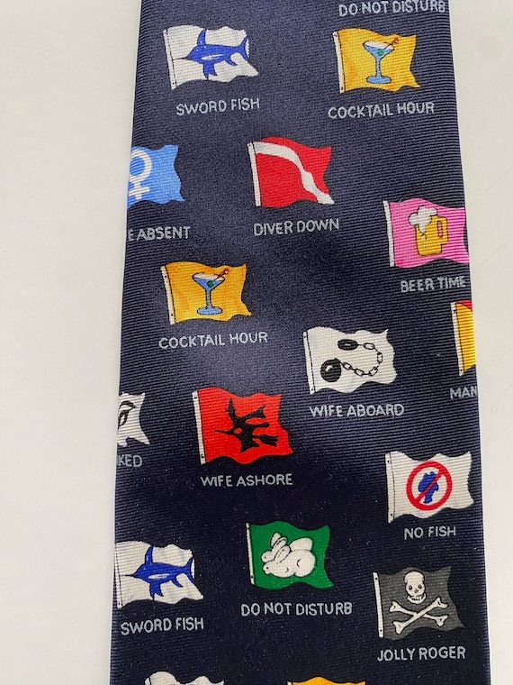 Fun Boating flags necktie, NOS fun flags sailing … - image 6