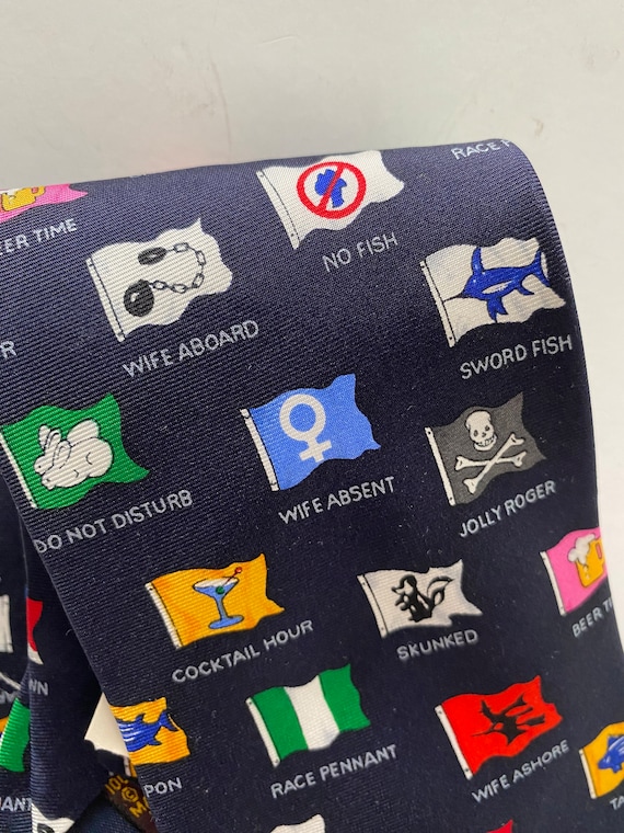 Fun Boating flags necktie, NOS fun flags sailing … - image 4