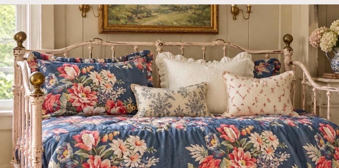 Pink and Blue Comforter Set - Etsy