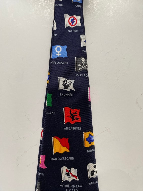 Fun Boating flags necktie, NOS fun flags sailing … - image 9