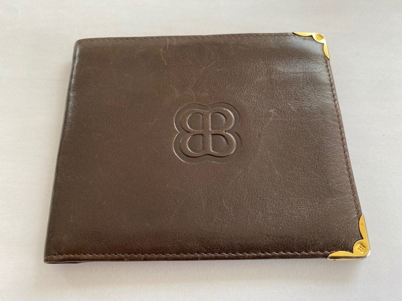 Vintage Italian leather bill fold, vintage Bill Blass subtle Italian leather wallet, classic Bill Blass, mens leather bill fold image 1