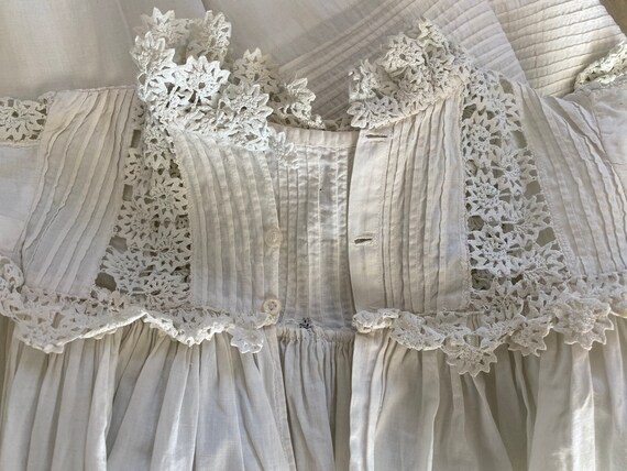 1900 French handmade long christening gown, antiq… - image 7