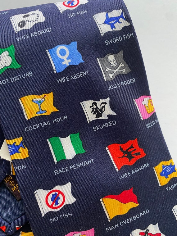 Fun Boating flags necktie, NOS fun flags sailing … - image 3