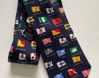 Boating necktie, NOS fun flags sailing tie,Father’s Day boating gift