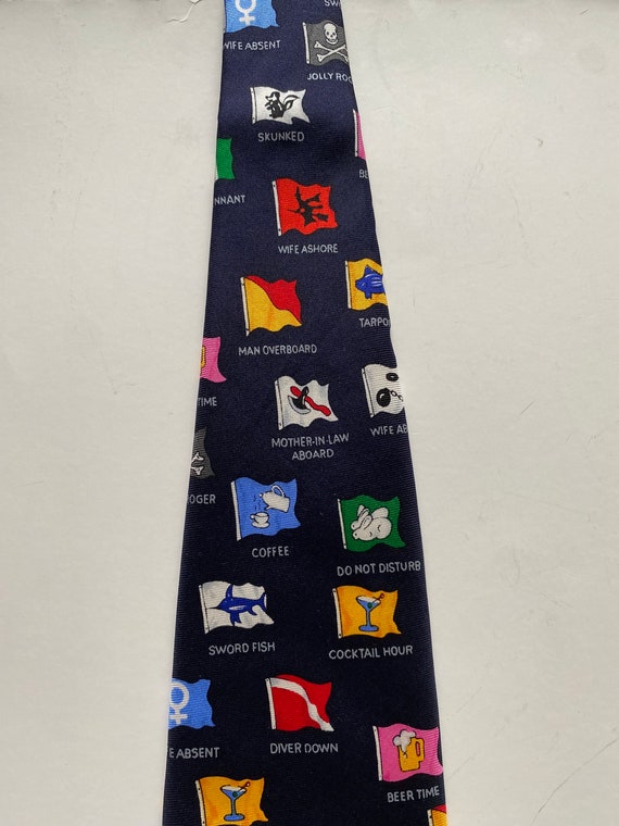 Fun Boating flags necktie, NOS fun flags sailing … - image 7